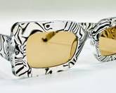 Zebra Stripped Pattern Frame Fashion Retro MCM eye Glasses
