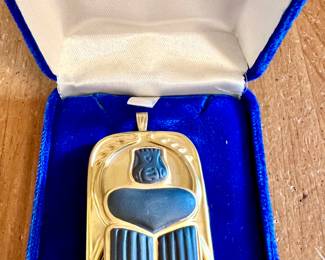 BOEHM PORCELAIN SCARAB PENDANT.  DEFINITELY A STANDOUT PIECE!