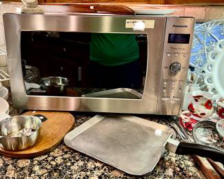 Rare Saladmaster griddle pan.  Panasonic microwave.