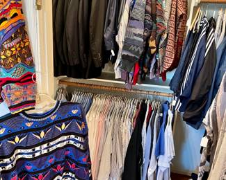 From St. Croix, Nike, Adidas, Ralph Lauren, Brioni, Zegna, Perry Ellis, Eton, Land's End.  Mostly sizes m-xl  