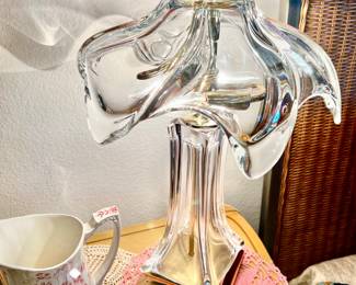 MCM Cofrac Art Verrier Crystal Lamp.  
