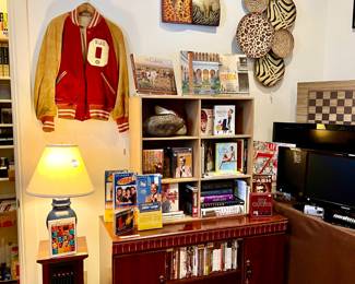 Lots of DVDs and CDs.