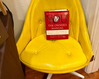 Vintage MCM Shepherd swivel chair.  THAT YELLOW!