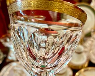 24K GOLD HAND DECORATED, HAND BLOWN, CZECHOSLAVAKIA.  PERFECTLY PRECISE CUTS!