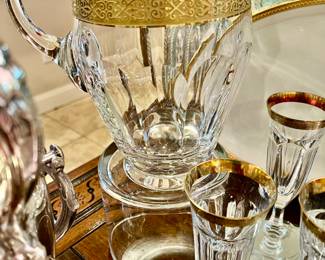 UPSCALE MOSER CRYSTAL "LADY HAMILTON" PITCHER. HIGH QUALITY CONSTRUCTION.