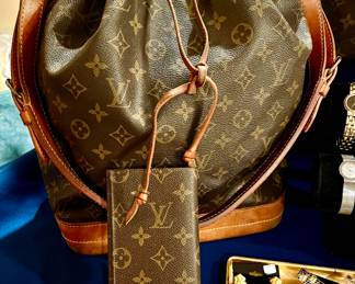 LOUIS VUITTON BUCKET BAG AND WALLET.  AUTHENTIC.  PURCHASED IN DALLAS.