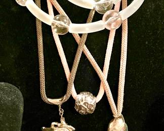 HEAVY STERLING NECKLACES.