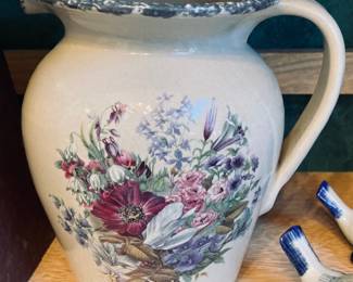 Home and Garden Stoneware Pitcher.