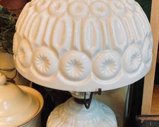 Vintage Porcelain Hurricane Table/Desk Lamp.