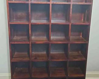 Pottery Barn Wood Cubby Hole Display Case