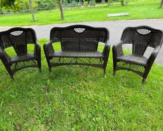 Three-Piece Resin Wicker Outdoor Seating Set