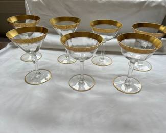 Genuine Gold Rimmed Martini & Coupe Glasses