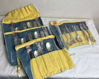 Four Gorham Sterling Silver "Willow" Pattern 6-Piece Place Settings - Never Used! Packages Still Sealed!