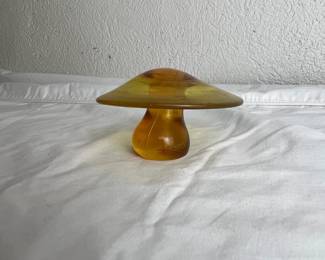 Vintage Amber Viking (?) Glass Mushroom