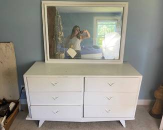 American Of Martinsville MCM Dresser Painted White