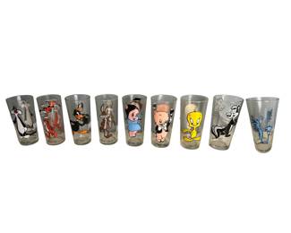 Set Of Nine 1970s Pepsi Collector's Series Glasses - Looney Tunes
