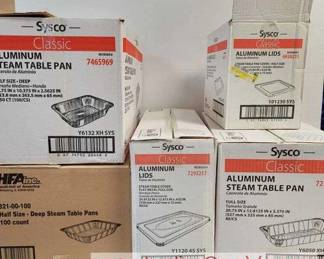 FIVE Boxes of Aluminum Disposable Pans And Lids