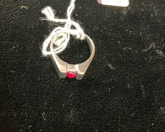 Ruby Silver Ring
