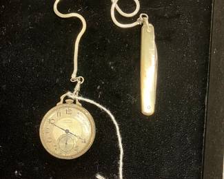 Silver Pocket Watch & Pocketknife