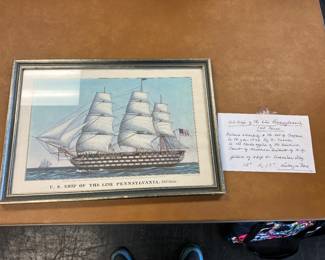 U.S. Ship of The Line Pennsylvania 12"x17"
