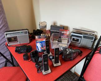 Portable radio casette players, portable phones