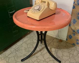 Mid century phone and table