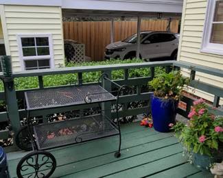 Wrought iron seeving cart