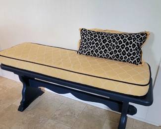 Wooden bench w/ cushion 