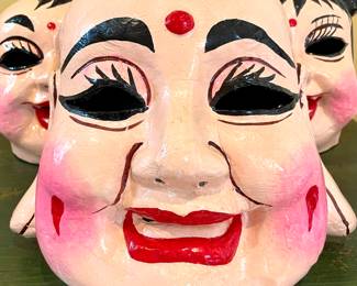 $60 each (3 different ones available); paper mache, hand-painted, padded masks