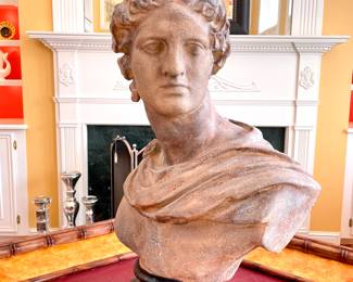 $300; 23 x 12 x 30; large, resin bust of Apollo