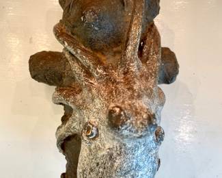 SOLD; 5 x 7 x 4; "Natural Enemies" signed, metal sculpture by Maxon circa 1993