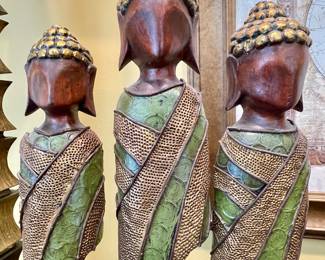 $42; 13 x 4 x 22; three-person, carved wood decor