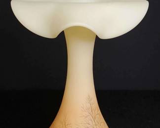 04 Fenton Hand Painted Burmese Glass Vase