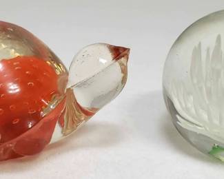 Art Glass Turtle and Paperweight
