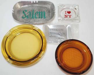 Ash Trays Colored Glass, Souvenir, Novelty