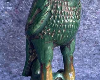 Chinese Sancai Glazed Parrot Figure