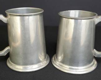 English Pewter Sheffield Steins