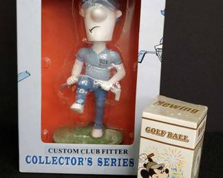 Golfer Bobblehead, Mickey Mouse Golf Balls