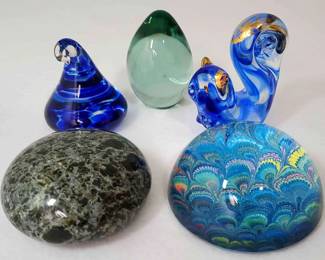 Vibrant Art Glass Figures and Paperweights