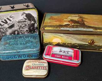 Vintage Antique Tins includes Elvis