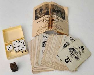 Vintage Automobile Card Game and Vintage Dice