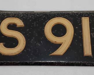 Vintage or Antique European Style License Plate