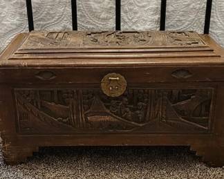carved coffer/chest