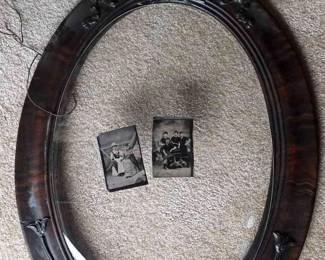 Antique Frame And Tintype Photos 