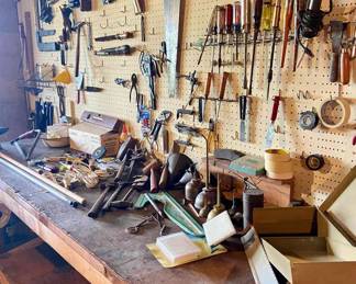 Large Anvil Vise And Assorted Hand Tools
