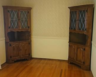 Two Vintage Corner Cabinets