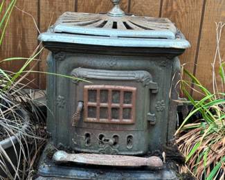 Vintage Cast Iron Wood Parlor Stove