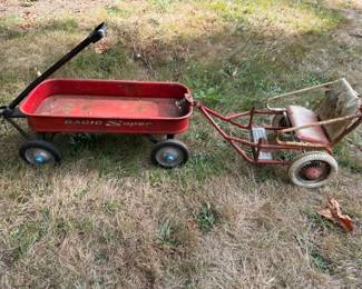 Vintage Radio Flyer Super Wagon and Trailer Seat