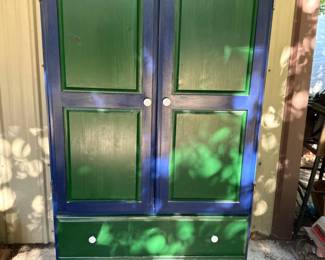 Painted Solid Wood Armoire Dresser Cabinet