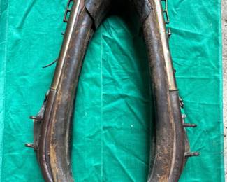 Antique Horse Leather Harness Collar with Hames